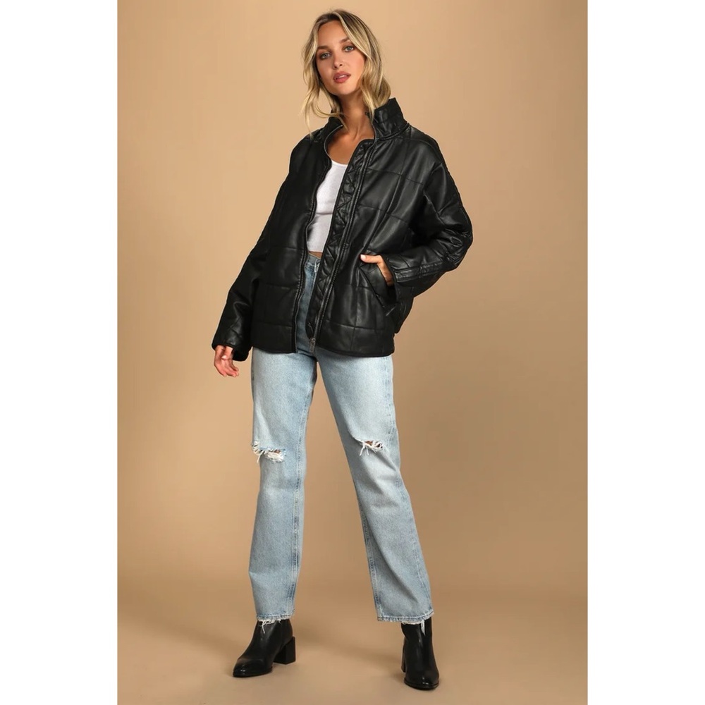 Free People Dolman Quilted Vegan Leather Jacket - Picture 2 of 6